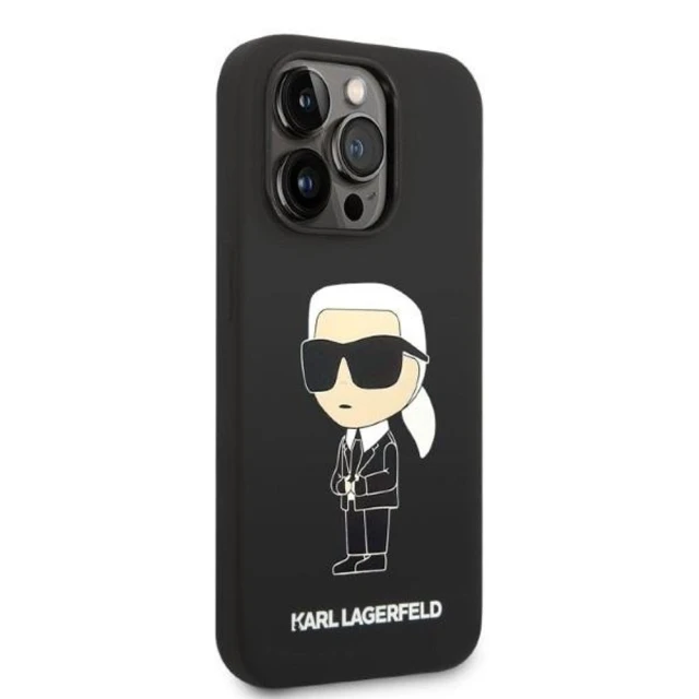Чехол Karl Lagerfeld Silicone Ikonik для iPhone 14 Pro Black (KLHCP14LSNIKBCK)