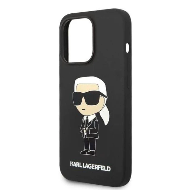 Чехол Karl Lagerfeld Silicone Ikonik для iPhone 14 Pro Black (KLHCP14LSNIKBCK)