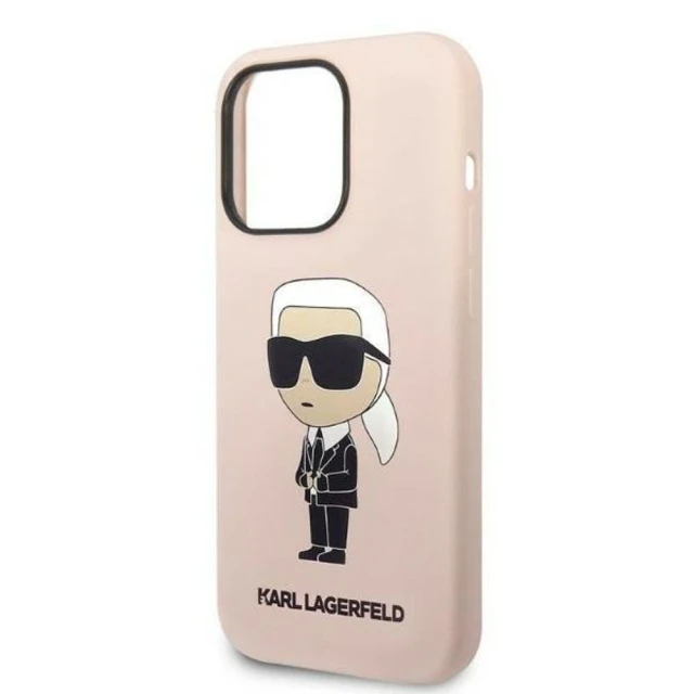 Чехол Karl Lagerfeld Silicone Ikonik для iPhone 14 Pro Pink (KLHCP14LSNIKBCP)