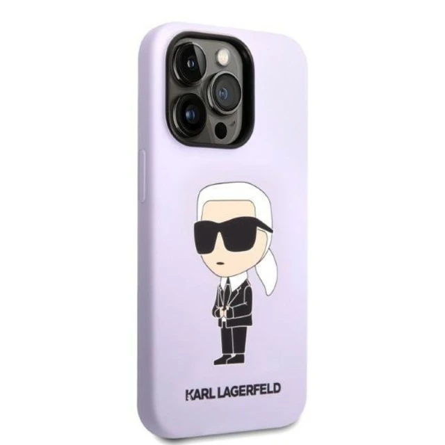 Чохол Karl Lagerfeld Silicone Ikonik для iPhone 14 Pro Purple (KLHCP14LSNIKBCU)
