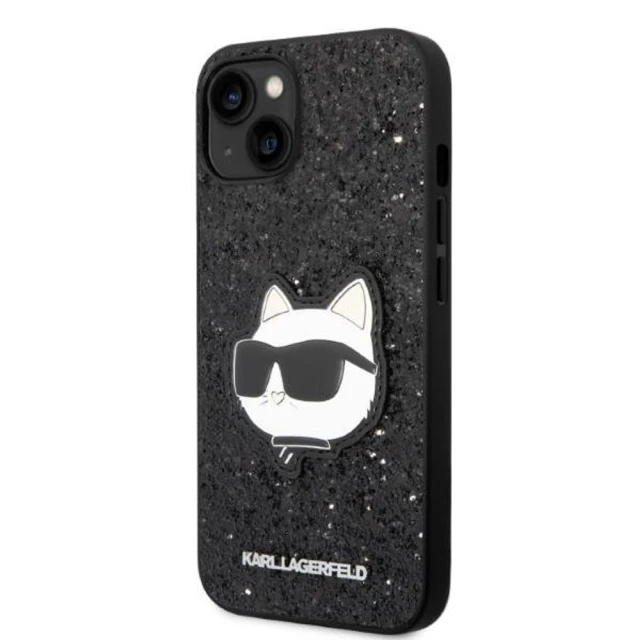 Чехол Karl Lagerfeld Glitter Choupette Patch для iPhone 14 Plus Black (KLHCP14MG2CPK)