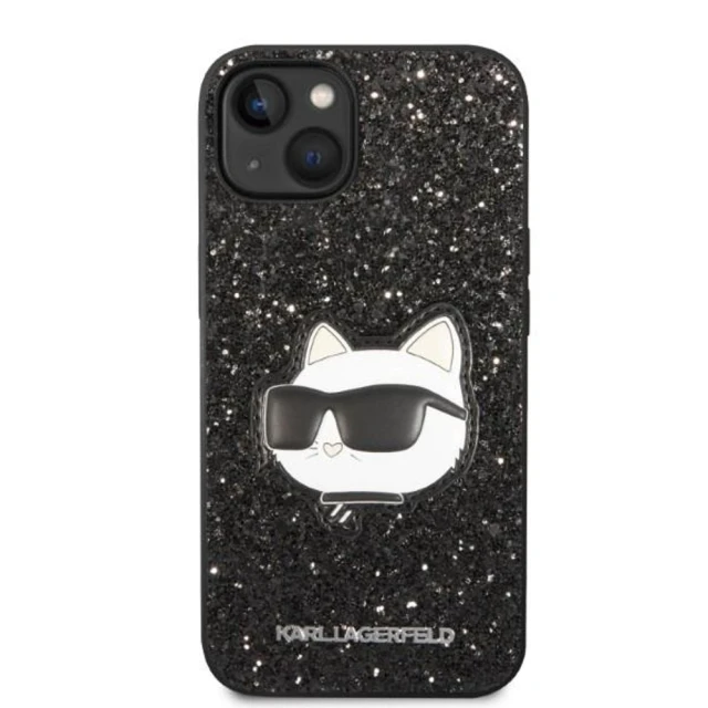Чехол Karl Lagerfeld Glitter Choupette Patch для iPhone 14 Plus Black (KLHCP14MG2CPK)