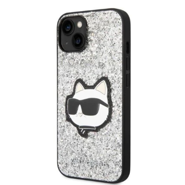 Чехол Karl Lagerfeld Glitter Choupette Patch для iPhone 14 Plus Silver (KLHCP14MG2CPS)