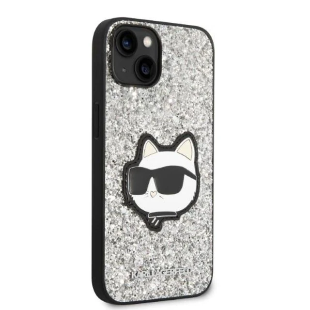 Чехол Karl Lagerfeld Glitter Choupette Patch для iPhone 14 Plus Silver (KLHCP14MG2CPS)
