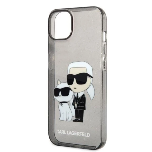 Чохол Karl Lagerfeld Gliter Karl & Choupette для iPhone 14 Plus Black (KLHCP14MHNKCTGK)