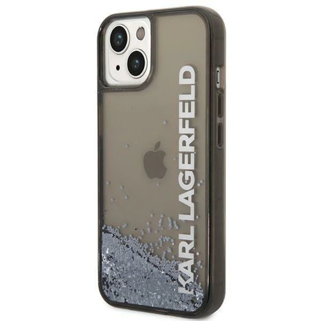 Чохол Karl Lagerfeld Liquid Glitter Elong для iPhone 14 Plus Black (KLHCP14MLCKVK)