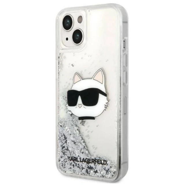 Чехол Karl Lagerfeld Glitter Choupette Head для iPhone 14 Plus Silver (KLHCP14MLNCHCS)