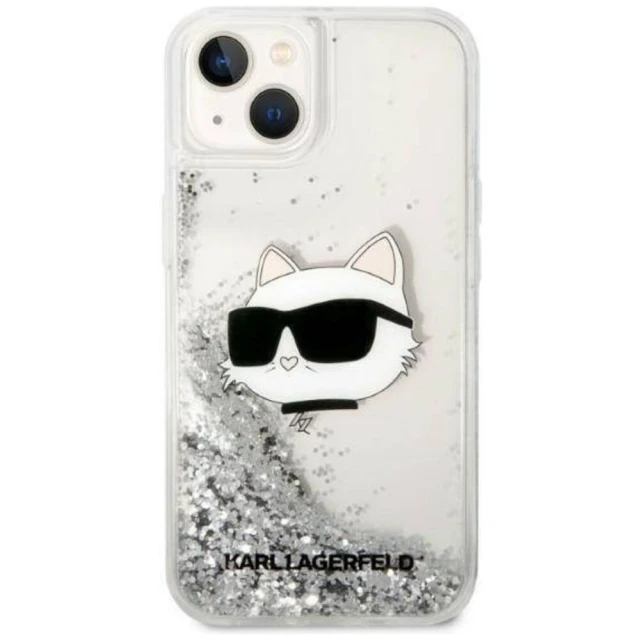 Чехол Karl Lagerfeld Glitter Choupette Head для iPhone 14 Plus Silver (KLHCP14MLNCHCS)