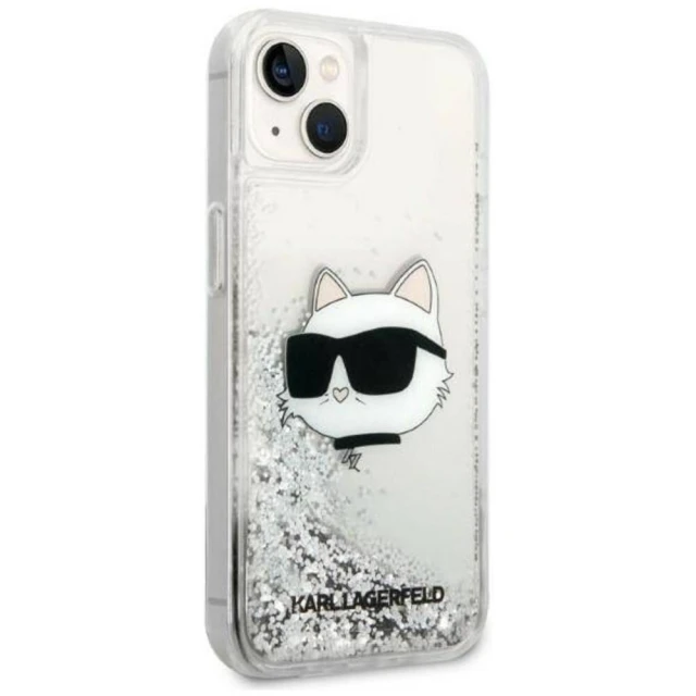 Чехол Karl Lagerfeld Glitter Choupette Head для iPhone 14 Plus Silver (KLHCP14MLNCHCS)