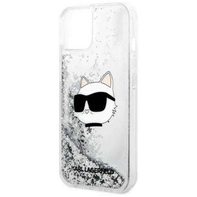 Чехол Karl Lagerfeld Glitter Choupette Head для iPhone 14 Plus Silver (KLHCP14MLNCHCS)