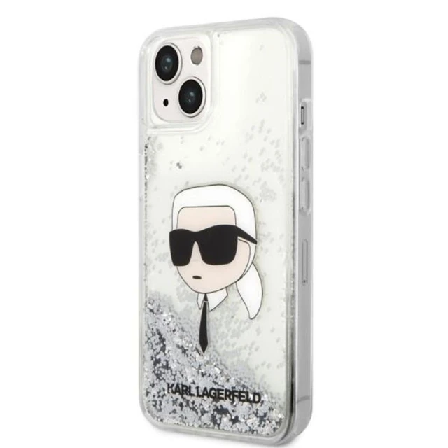 Чохол Karl Lagerfeld Glitter Karl Head для iPhone 14 Plus Silver (KLHCP14MLNKHCH)