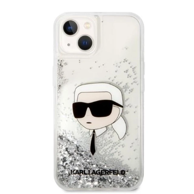 Чохол Karl Lagerfeld Glitter Karl Head для iPhone 14 Plus Silver (KLHCP14MLNKHCH)