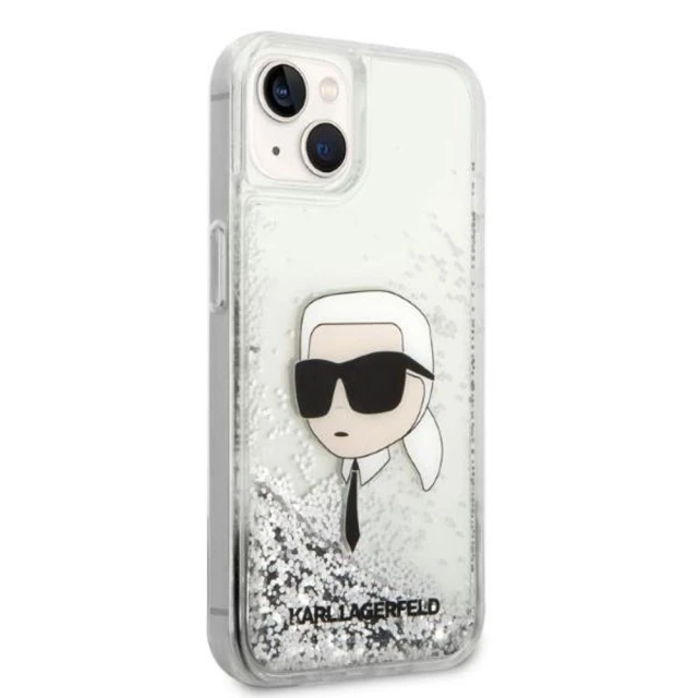 Чохол Karl Lagerfeld Glitter Karl Head для iPhone 14 Plus Silver (KLHCP14MLNKHCH)