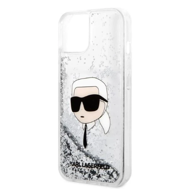Чохол Karl Lagerfeld Glitter Karl Head для iPhone 14 Plus Silver (KLHCP14MLNKHCH)