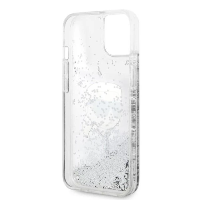 Чохол Karl Lagerfeld Glitter Karl Head для iPhone 14 Plus Silver (KLHCP14MLNKHCH)