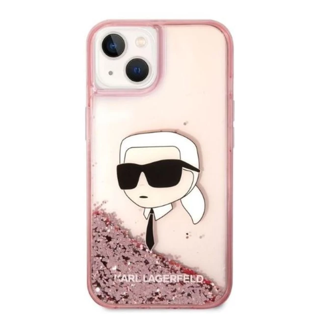 Чохол Karl Lagerfeld Glitter Karl Head для iPhone 14 Plus Pink (KLHCP14MLNKHCP)