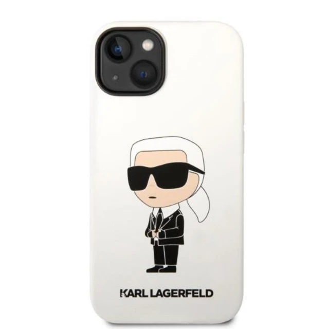 Чехол Karl Lagerfeld Silicone Ikonik для iPhone 14 Plus White (KLHCP14MSNIKBCH)