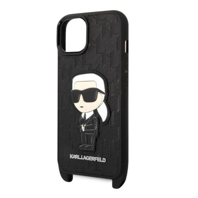 Чохол Karl Lagerfeld Monogram Ikonik Patch для iPhone 14 Plus Black (KLHCP14MSTKMK)
