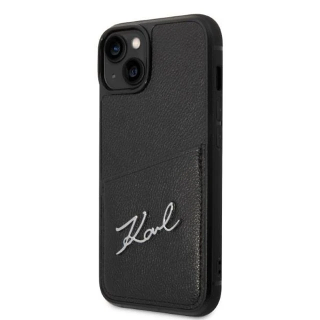 Чохол Karl Lagerfeld Signature Logo Cardslot для iPhone 14 | 13 Black (KLHCP14SCSSK)