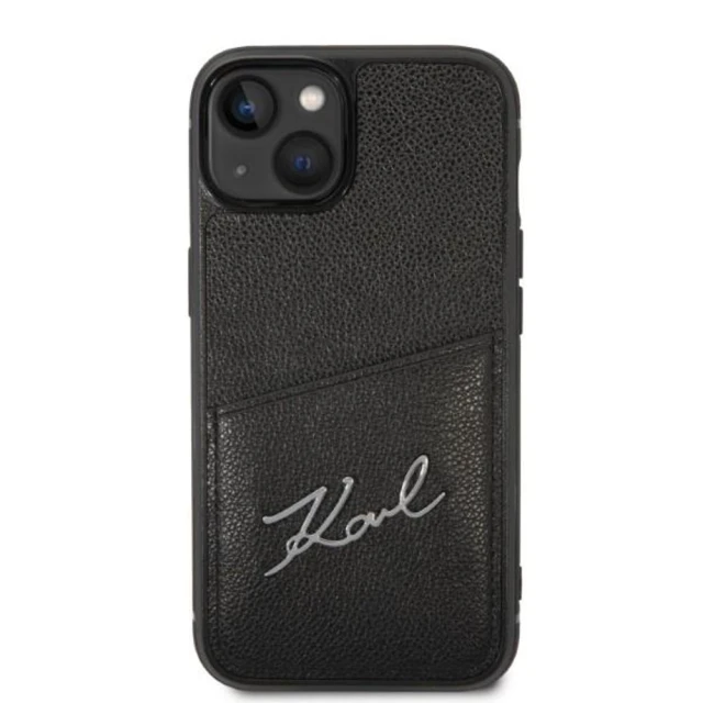 Чохол Karl Lagerfeld Signature Logo Cardslot для iPhone 14 | 13 Black (KLHCP14SCSSK)