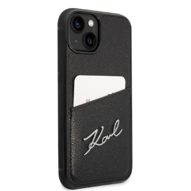 Чохол Karl Lagerfeld Signature Logo Cardslot для iPhone 14 | 13 Black (KLHCP14SCSSK)