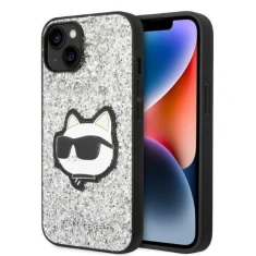 Чохол Karl Lagerfeld Glitter Choupette Patch для iPhone 14 | 13 Silver (KLHCP14SG2CPS)