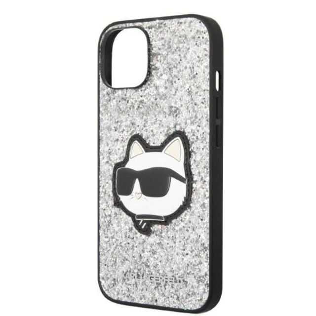 Чохол Karl Lagerfeld Glitter Choupette Patch для iPhone 14 | 13 Silver (KLHCP14SG2CPS)