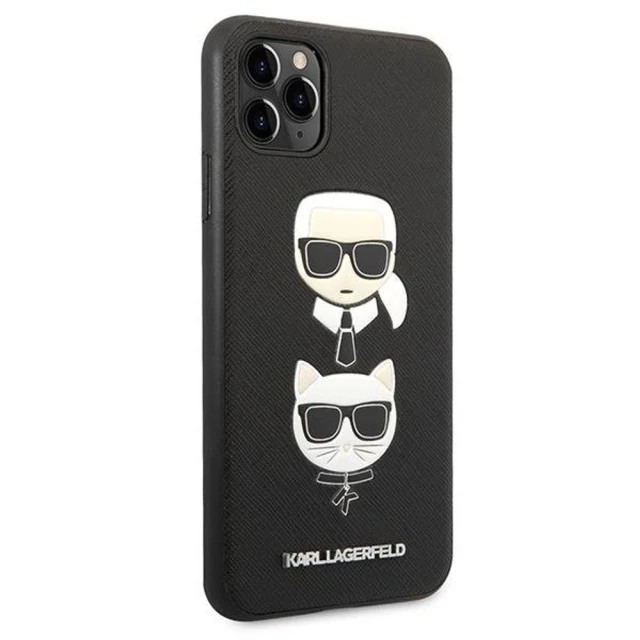 Чохол Karl Lagerfeld Saffiano Karl & Choupette Head для iPhone 11 Pro Max Black (KLHCN65SAKICKCBK)