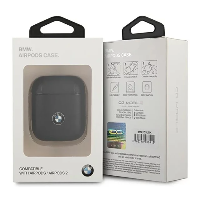Чохол BMW для AirPods 1 | 2 Geniune Leather Signature Black (BMA2CSLBK)
