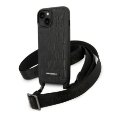 Чохол Karl Lagerfeld Monogram Plaque Logo Strap для iPhone 14 | 13 Black (KLHCP14SSTMMK)