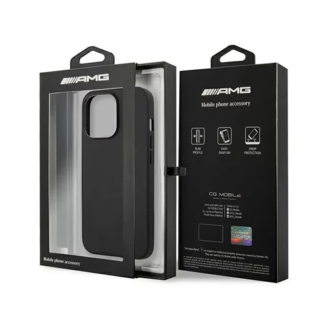 Чохол Mercedes для iPhone 13 | 13 Pro Leather Hot Stamped Black (AMHCP13LDOLBK)
