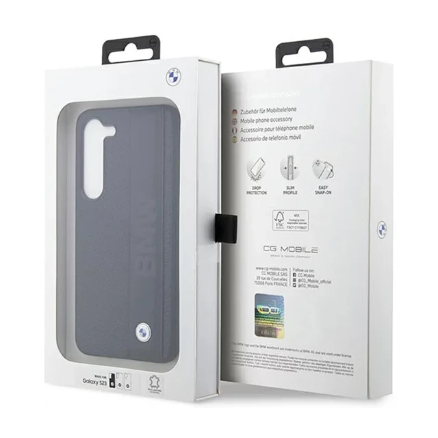 Чохол BMW для Samsung Galaxy S23 S911 Leather Textured and Stripe Black (BMHCS23S22RDPK)