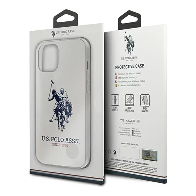 Чехол U.S. Polo Assn Shiny Big Logo для iPhone 12 | 12 Pro White (USHCP12MTPUHRWH)