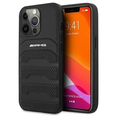 Чохол Mercedes для iPhone 14 Pro Max Leather Debossed Lines Black (AMHCP14XGSEBK)