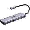 USB-хаб Ugreen CM195 6-in-1 USB-C to 2xUSB-A/HDMI/USB-C/SD/microSD 100W Grey (70411)
