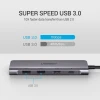 USB-хаб Ugreen CM195 6-in-1 USB-C to 2xUSB-A/HDMI/USB-C/SD/microSD 100W Grey (70411)