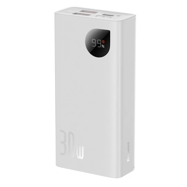 Портативний зарядний пристрій Baseus Adaman2 with Digital Display 10000 mAh 30W White (PPAD080002)