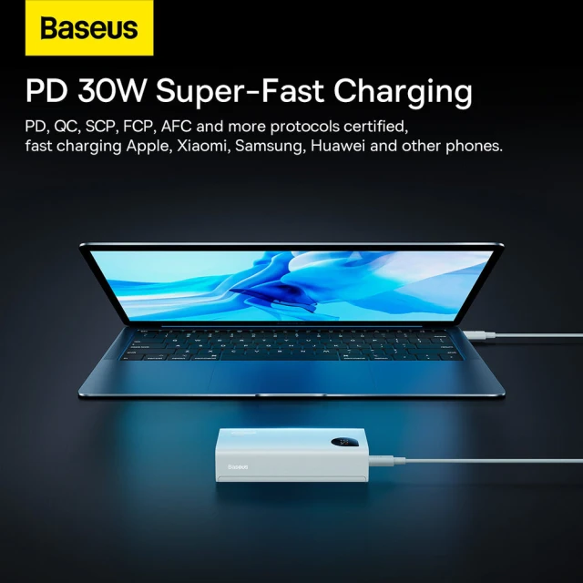 Портативний зарядний пристрій Baseus Adaman2 with Digital Display 10000 mAh 30W White (PPAD080002)