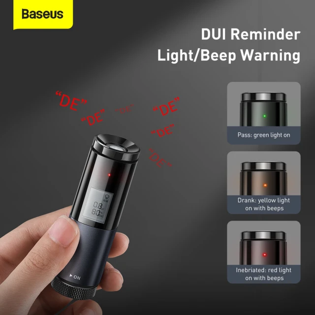 Електронний алкотестер Baseus with LCD Black (CRCX-01)