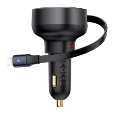 Автомобільний зарядний пристрій Baseus Enjoyment Pro USB-C with Lightning Cable 60W Black (C00057803111-00)