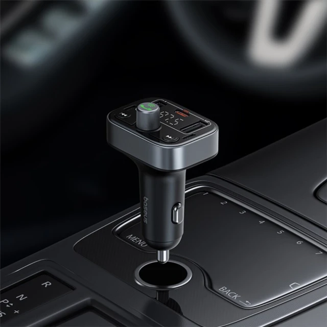 Автомобильное зарядное устройство Baseus FM Transmiter S-09 Pro Black (C10762200113-00)