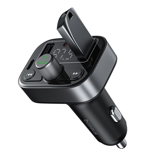 Автомобильное зарядное устройство Baseus FM Transmiter S-09 Pro Black (C10762200113-00)