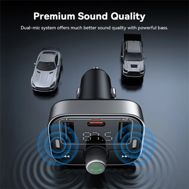 Автомобильное зарядное устройство Baseus FM Transmiter S-09 Pro Black (C10762200113-00)