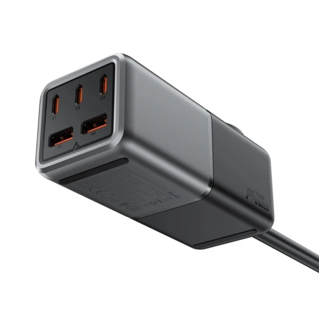 Сетевой удлинитель Acefast Z2 GaN 3x USB-C | 2x USB-A PD 75W Black (Z2)