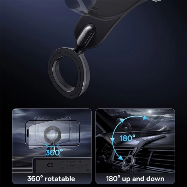 Автотримач Baseus C02 Go Black with MagSafe (C40165500111-00)