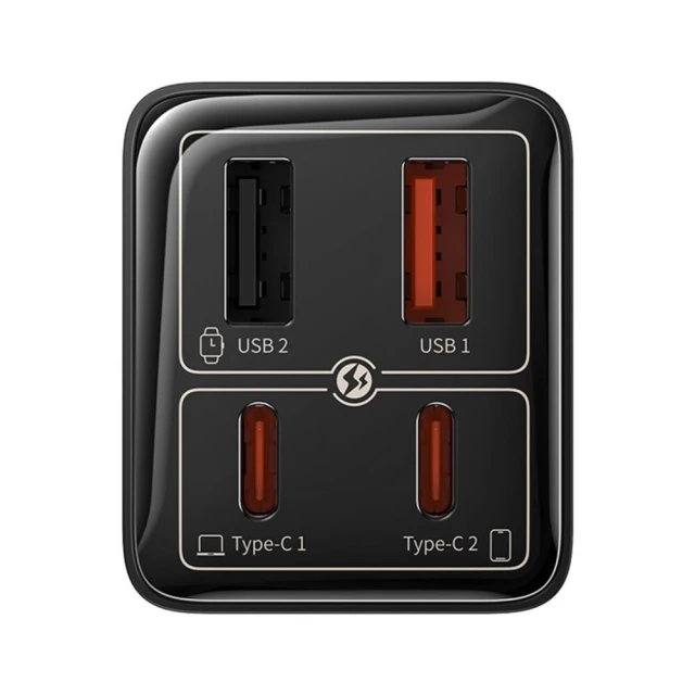Мережевий зарядний пристрій Baseus GaN6 Pro FC 65W 2xUSB-C | 2xUSB-A Black (P10162701113-00)