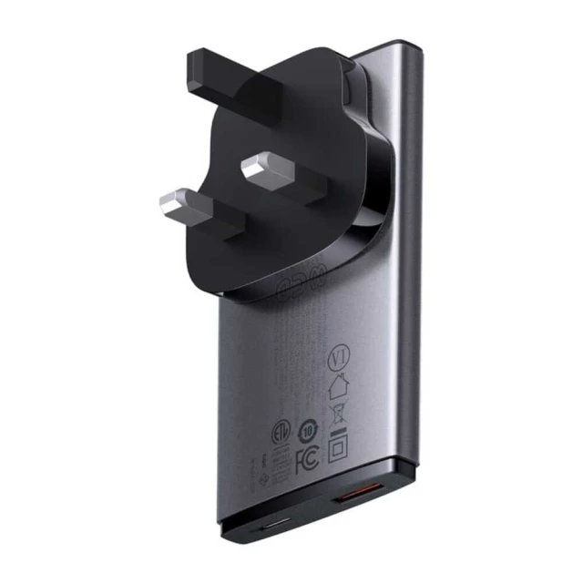 Мережевий зарядний пристрій Baseus GaN5 Pro Ultra-Slim 65W USB-C | USB-A (CCGP150113)