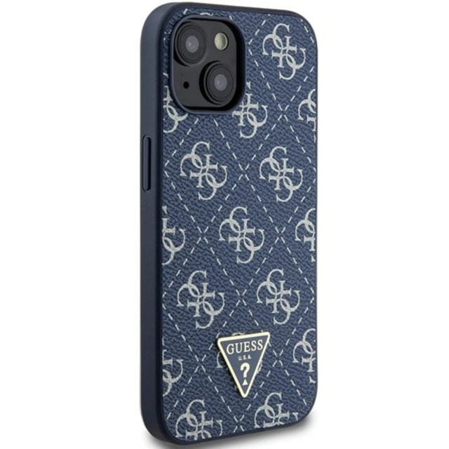 Чохол Guess 4G Triangle Metal Logo для iPhone 15 Plus | 14 Plus Blue (GUHCP15MPG4GPB)