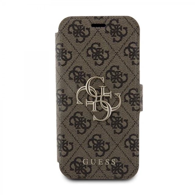 Чохол-книжка Guess 4G Metal Logo для iPhone 15 Pro Brown (GUBKP15L4GMGBR)