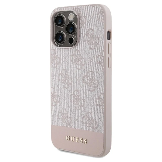 Чохол Guess 4G Stripe Collection для iPhone 14 Pro Pink (GUHCP14LG4GLPI)